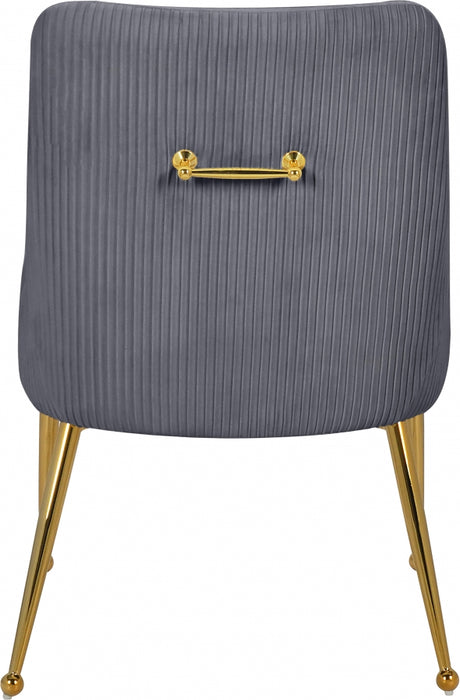 Meridian Furniture - Ace Velvet Dining Chair Set of 2 in Grey - 855Grey - GreatFurnitureDeal