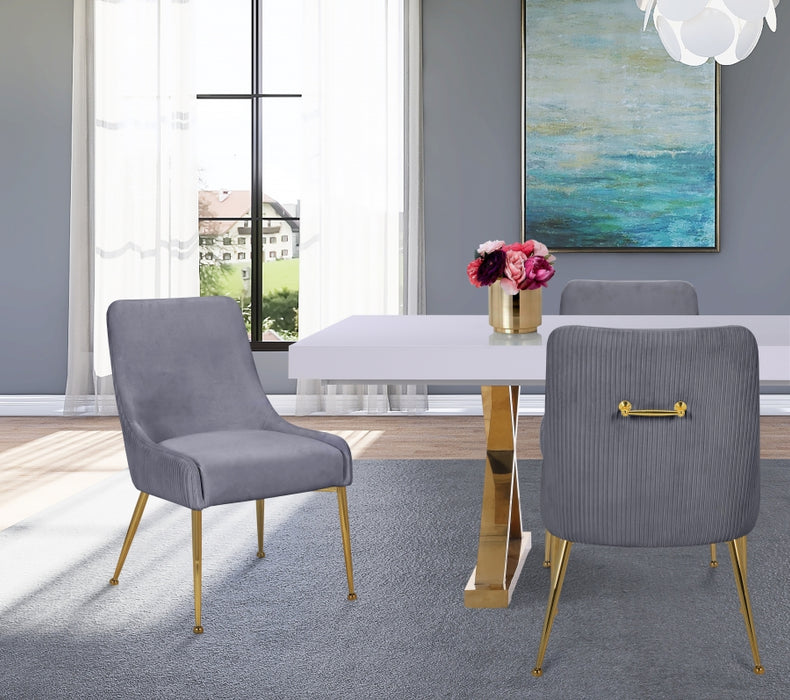 Meridian Furniture - Ace Velvet Dining Chair Set of 2 in Grey - 855Grey