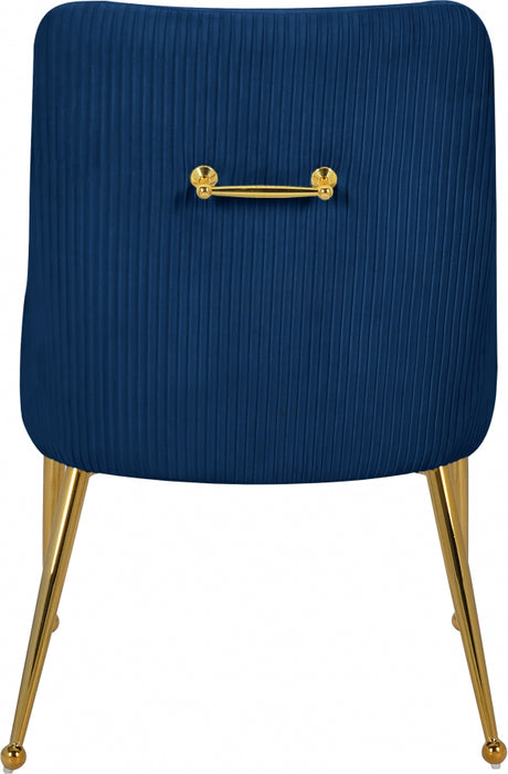 Meridian Furniture - Ace Velvet Dining Chair Set of 2 in Navy - 855Navy - GreatFurnitureDeal