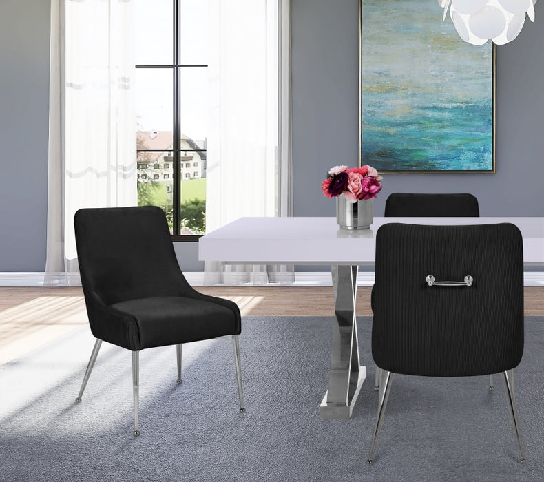 Meridian Furniture - Ace Velvet Dining Chair Set of 2 in Black - 856Black