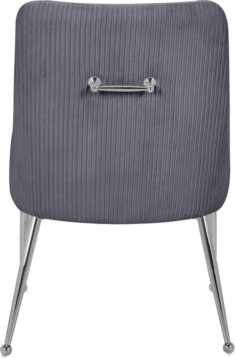 Meridian Furniture - Ace Velvet Dining Chair Set of 2 in Grey - 856Grey - GreatFurnitureDeal