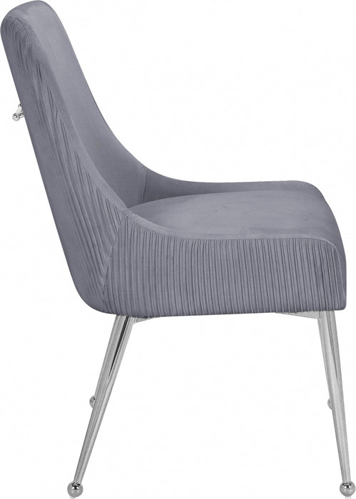 Meridian Furniture - Ace Velvet Dining Chair Set of 2 in Grey - 856Grey