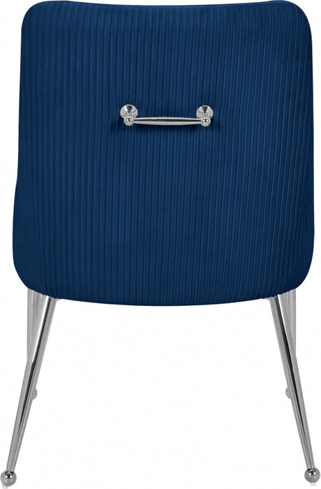 Meridian Furniture - Ace Velvet Dining Chair Set of 2 in Navy - 856Navy
