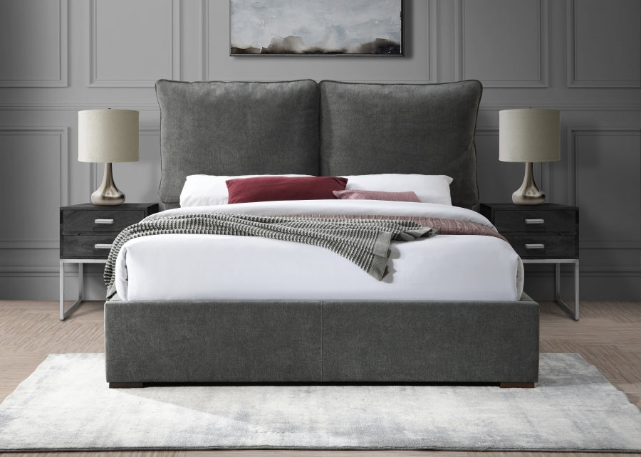 Meridian Furniture - Misha Polyester Fabric Queen Bed in Black - MishaBlack-Q