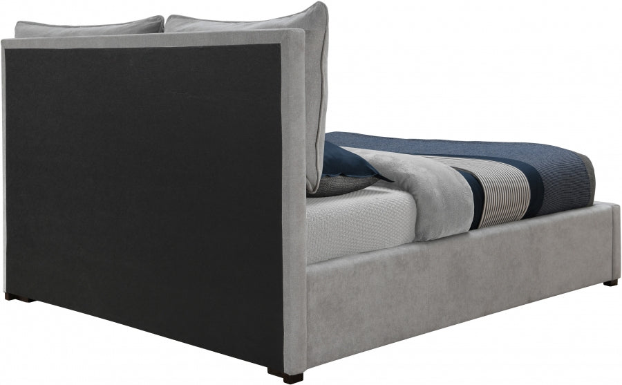 Meridian Furniture - Misha Polyester Fabric King Bed in Grey - MishaGrey-K - GreatFurnitureDeal