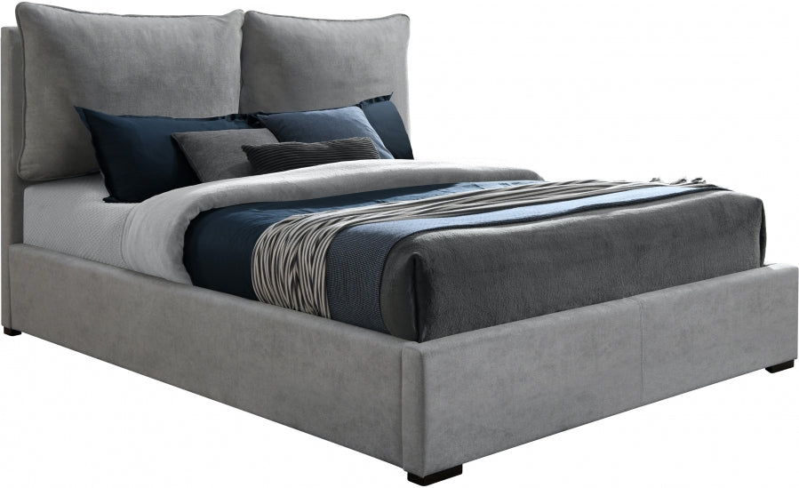 Meridian Furniture - Misha Polyester Fabric King Bed in Grey - MishaGrey-K - GreatFurnitureDeal