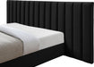 Meridian Furniture - Pablo Velvet Queen Bed in Black - PabloBlack-Q - GreatFurnitureDeal