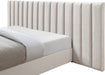 Meridian Furniture - Pablo Velvet Queen Bed in Cream - PabloCream-Q - GreatFurnitureDeal