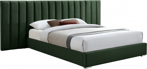 Meridian Furniture - Pablo Velvet King Bed in Green - PabloGreen-K - GreatFurnitureDeal
