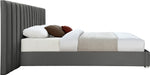 Meridian Furniture - Pablo Velvet Queen Bed in Grey - PabloGrey-Q - GreatFurnitureDeal