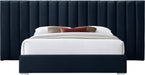 Meridian Furniture - Pablo Velvet King Bed in Navy - PabloNavy-K - GreatFurnitureDeal