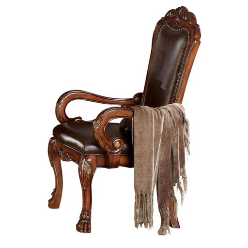 Acme Furniture - Dresden Arm Chair, PU & Cherry Oak (Set of 2) - 12154 - GreatFurnitureDeal