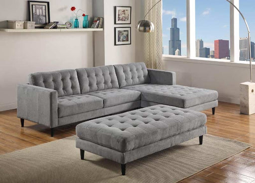 Myco Furniture - Liam Sectional in Gray - 1215-GY - GreatFurnitureDeal