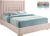 Meridian Furniture - Nora Velvet Queen Bed in Pink - NoraPink-Q - GreatFurnitureDeal