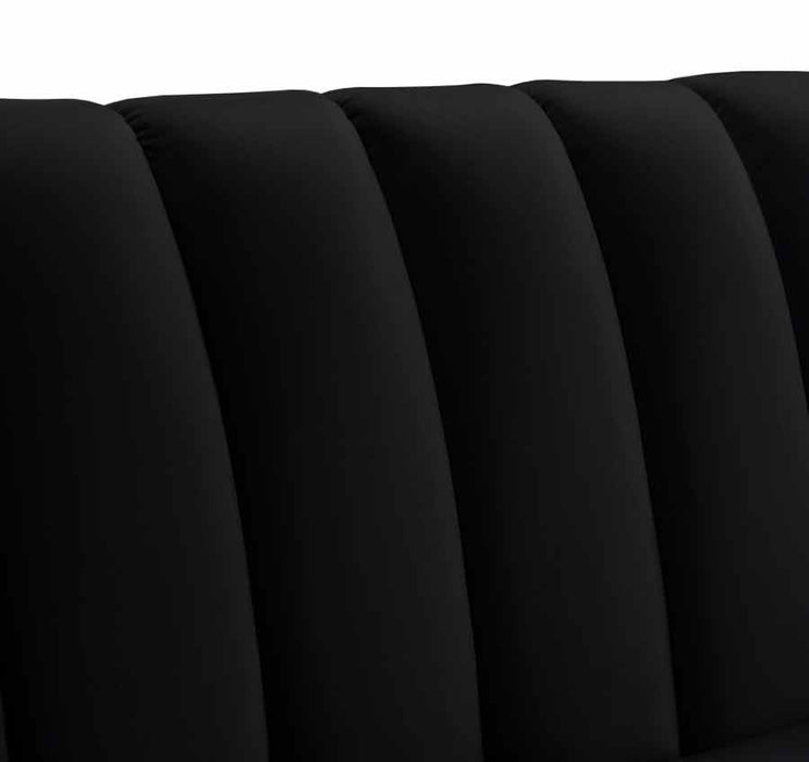 Meridian Furniture - Dixie Velvet Chair in Black - 674Black-C - GreatFurnitureDeal