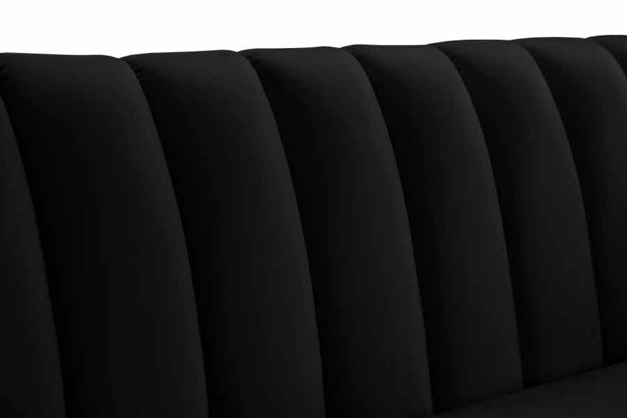 Meridian Furniture - Dixie Velvet Loveseat in Black - 674Black-L