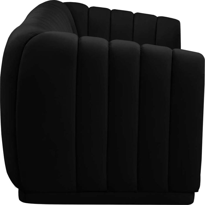 Meridian Furniture - Dixie Velvet Sofa in Black - 674Black-S - GreatFurnitureDeal