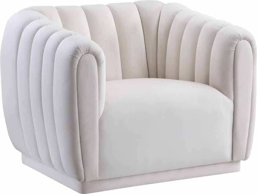Meridian Furniture - Dixie 3 Piece Living Room Set in Cream - 674Cream-S-3SET