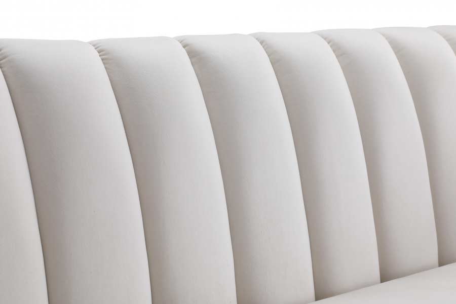 Meridian Furniture - Dixie Velvet Sofa in Cream - 674Cream-S - GreatFurnitureDeal