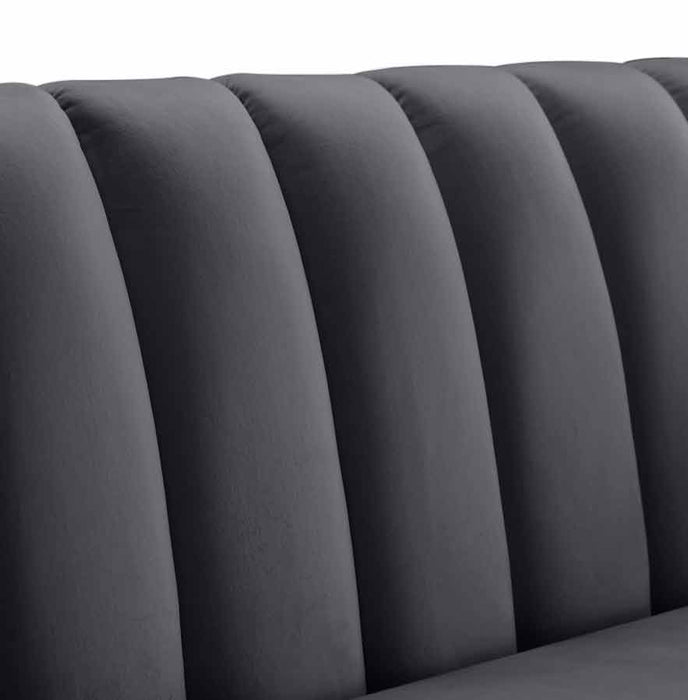 Meridian Furniture - Dixie Velvet Chair in Grey - 674Grey-C