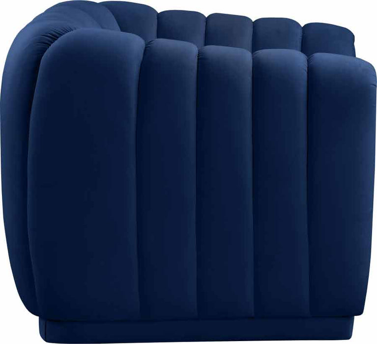 Meridian Furniture - Dixie Velvet Chair in Navy - 674Navy-C - GreatFurnitureDeal