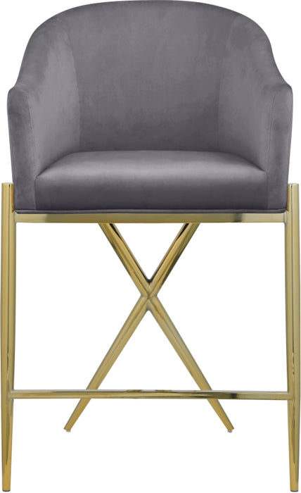Meridian Furniture - Xavier Counter Stool Set of 2 in Grey - 867Grey-C - GreatFurnitureDeal