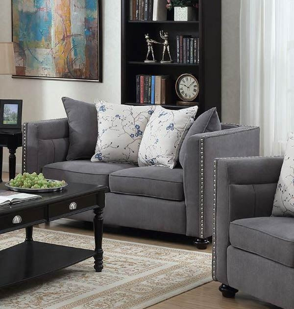 Myco Furniture - Winslow Loveseat in Gray - 1233-L-GY - GreatFurnitureDeal