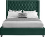 Meridian Furniture - Aiden Velvet Queen Bed in Green - AidenGreen-Q - GreatFurnitureDeal