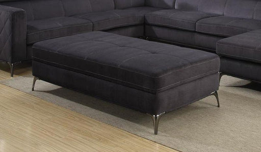 Myco Furniture - Gatsby Ottoman in Charcoal Gray - 1245-OTT - GreatFurnitureDeal