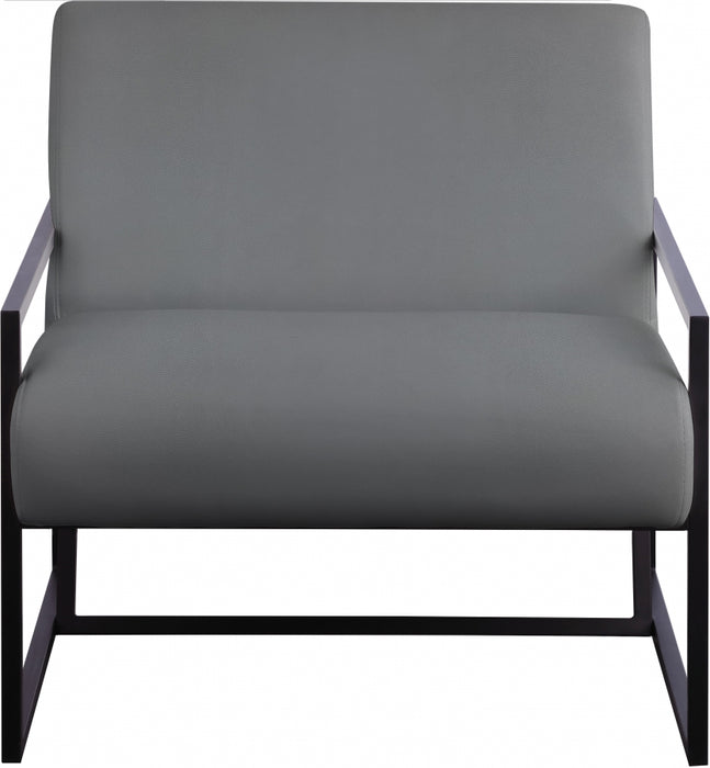 Meridian Furniture - Industry Faux Leather Accent Chair in Grey - 535Grey - GreatFurnitureDeal