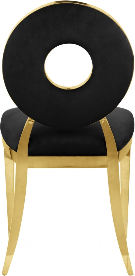 Meridian Furniture - Carousel Velvet Dining Chair Set of 2 in Black - 858Black-C - GreatFurnitureDeal