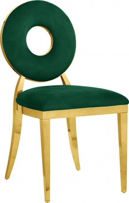 Meridian Furniture - Carousel Velvet Dining Chair Set of 2 in Green - 858Green-C - GreatFurnitureDeal