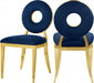 Meridian Furniture - Carousel Velvet Dining Chair Set of 2 in Navy - 858Navy-C - GreatFurnitureDeal