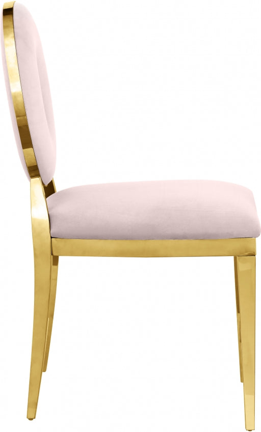Meridian Furniture - Carousel Velvet Dining Chair Set of 2 in Pink - 858Pink-C - GreatFurnitureDeal
