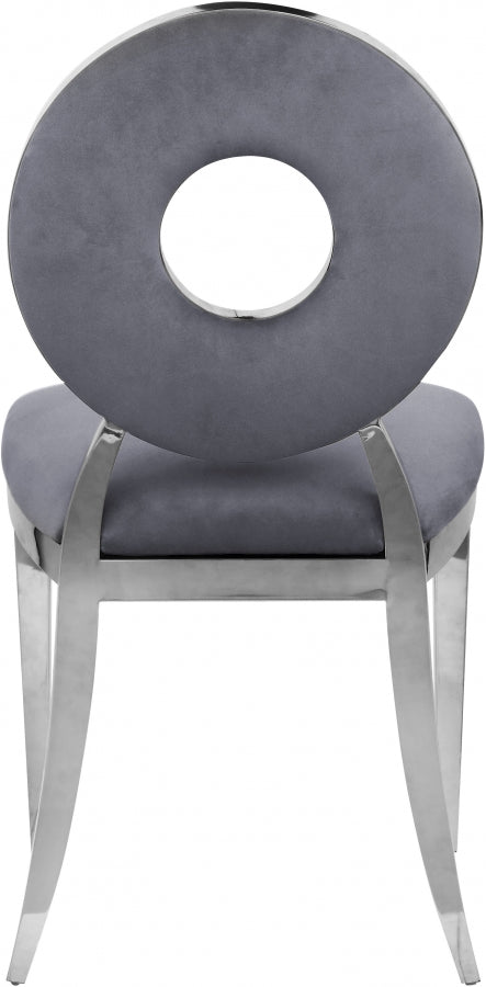 Meridian Furniture - Carousel Velvet Dining Chair Set of 2 in Grey - 859Grey-C - GreatFurnitureDeal