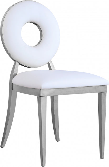 Meridian Furniture - Carousel Faux Leather Dining Chair Set of 2 in White - 859White-C