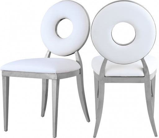 Meridian Furniture - Carousel Faux Leather Dining Chair Set of 2 in White - 859White-C - GreatFurnitureDeal