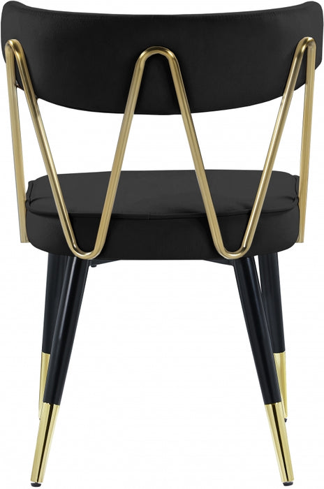 Meridian Furniture - Rheingold Velvet Dining Chair Set of 2 in Black - 854Black-C - GreatFurnitureDeal