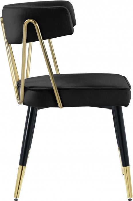 Meridian Furniture - Rheingold Velvet Dining Chair Set of 2 in Black - 854Black-C