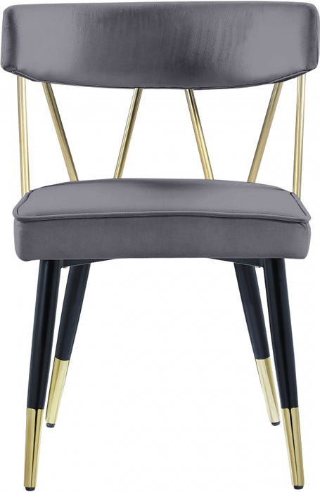 Meridian Furniture - Rheingold Velvet Dining Chair Set of 2 in Grey - 854Grey-C