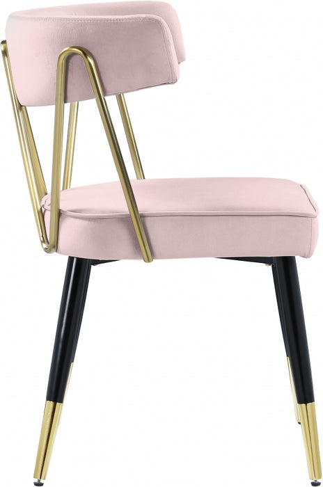 Meridian Furniture - Rheingold Velvet Dining Chair Set of 2 in Pink - 854Pink-C