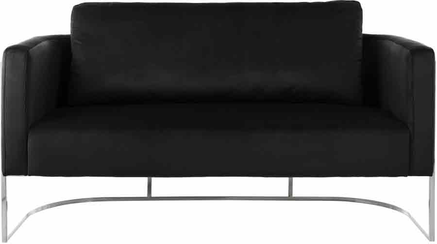 Meridian Furniture - Casa Velvet Loveseat in Black - 691Black-L - GreatFurnitureDeal