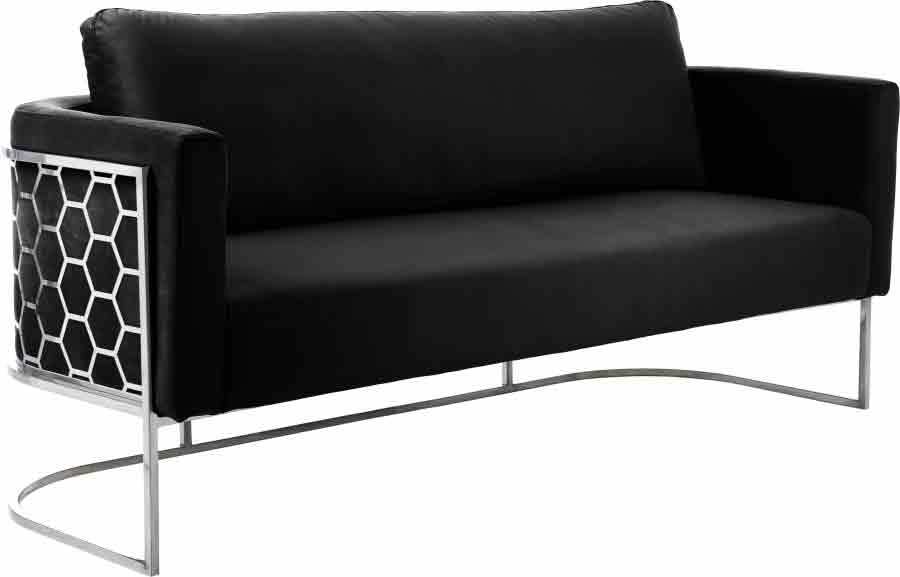 Meridian Furniture - Casa 3 Piece Living Room Set in Black - 691Black-S-3SET - GreatFurnitureDeal