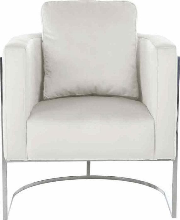 Meridian Furniture - Casa Velvet Chair in Cream - 691Cream-C - GreatFurnitureDeal