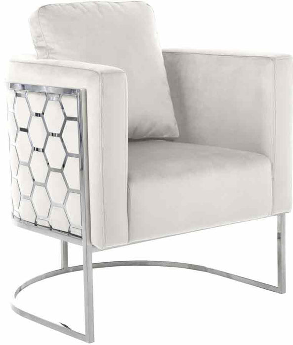 Meridian Furniture - Casa 3 Piece Living Room Set in Cream - 691Cream-S-3SET
