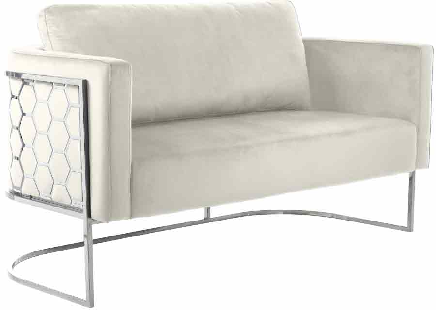 Meridian Furniture - Casa 3 Piece Living Room Set in Cream - 691Cream-S-3SET