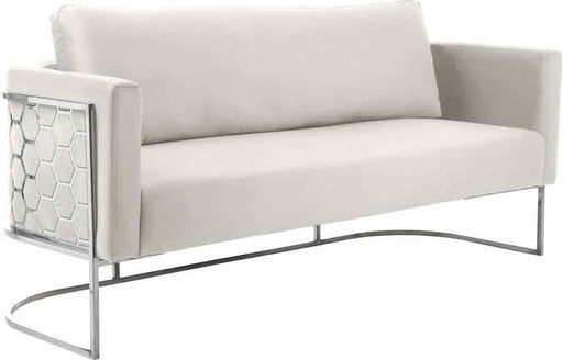 Meridian Furniture - Casa Velvet Sofa in Cream - 691Cream-S - GreatFurnitureDeal