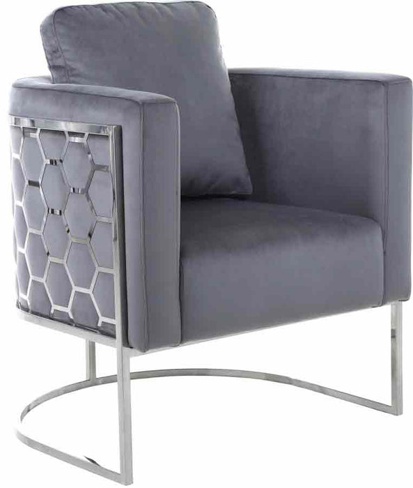 Meridian Furniture - Casa 3 Piece Living Room Set in Grey - 691Grey-S-3SET - GreatFurnitureDeal
