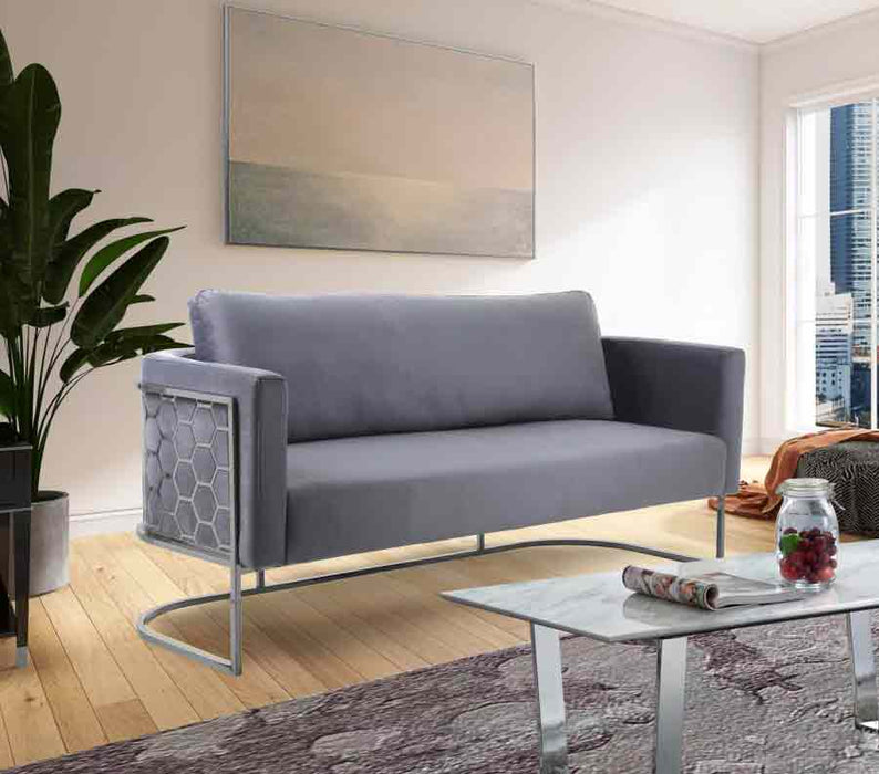 Meridian Furniture - Casa 3 Piece Living Room Set in Grey - 691Grey-S-3SET