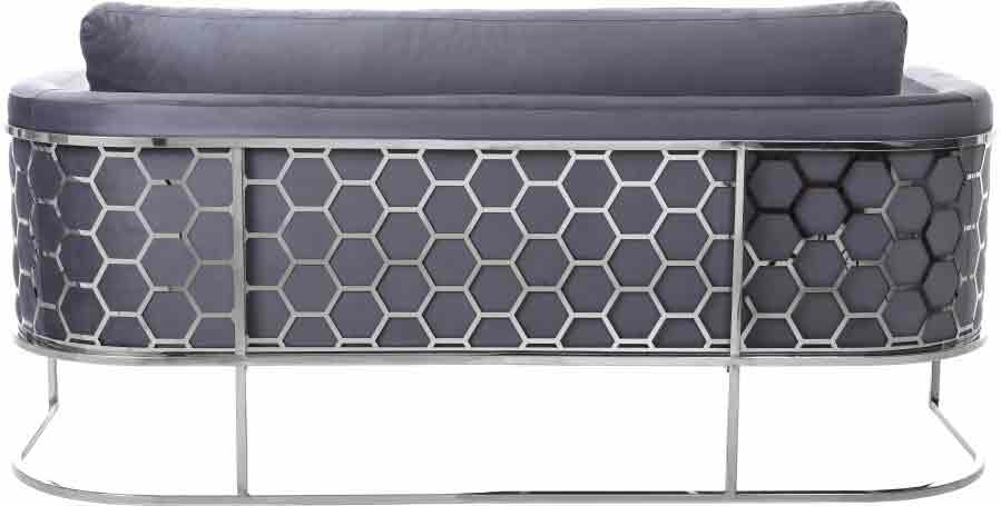 Meridian Furniture - Casa 3 Piece Living Room Set in Grey - 691Grey-S-3SET
